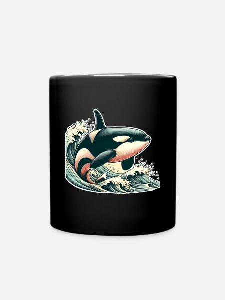 Orca Schwertwal - Tasse einfarbig - Schwarz
