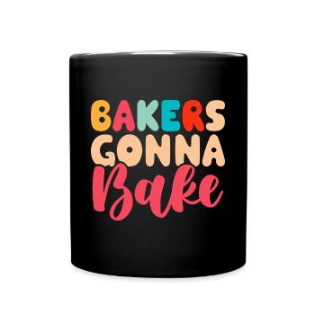 Backen Bäcker Bäckerei - Tasse einfarbig - Schwarz - Vorne
