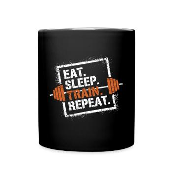 Eat Sleep Train Repeat – Entraînement physique et musculation - Mug uni - noir - Devant