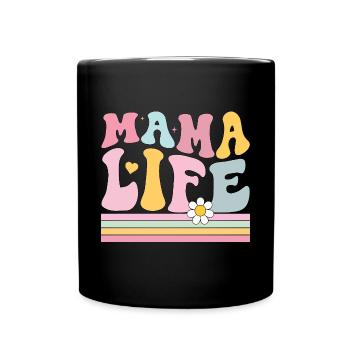 Vie de maman - Mug uni - noir - Devant