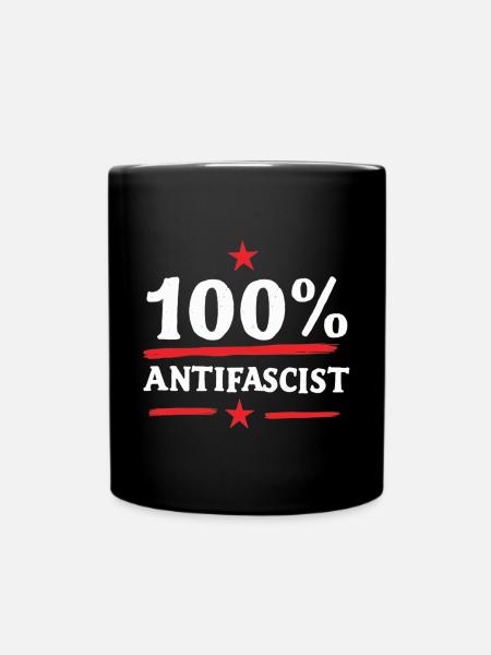 Antifaschist Antifa Gegen Rassismus Menschlichkeit - Tasse einfarbig - Schwarz