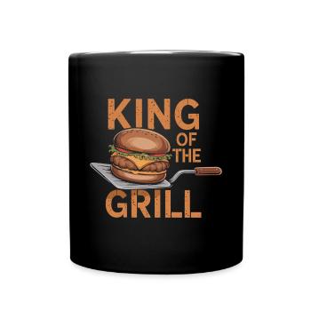 King of the Grill – Burgerpower - Tasse einfarbig - Schwarz - Vorne