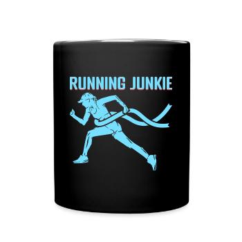 Marathonien junkie de course à pied - Mug uni - noir - Devant