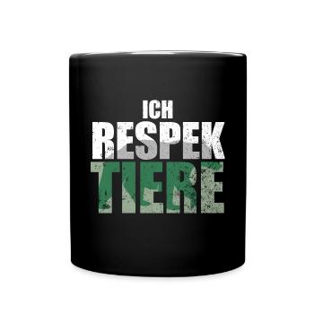 Ich Respektiere Tiere Tierschutz Bär Jagd - Tasse einfarbig - Schwarz - Vorne