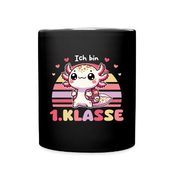 Enfin écolier mignon axolotl pour l’inscription à l’école - Mug uni - noir - Devant