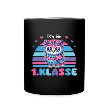 Je suis en 1ère année 2025 hibou mignon pour l’inscription à l’école - Mug uni - noir - Devant