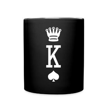 KING & QUEEN regardent des partenaires de jeux de cartes - Mug uni - noir - Devant