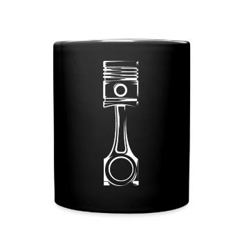 Kolben Motor V8 musclecar Auto Symbol Grafik Logo - Tasse einfarbig - Schwarz - Vorne