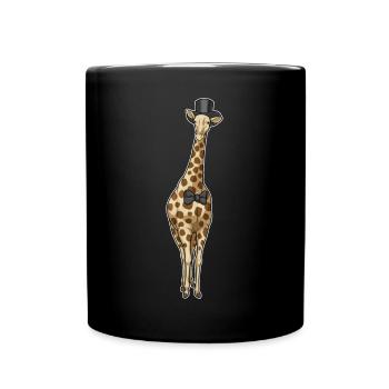 Giraffe Bräutigam Zylinder Hochzeit - Tasse einfarbig - Schwarz - Vorne