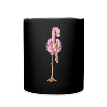 Flamingo Saft - Tasse einfarbig - Schwarz - Vorne