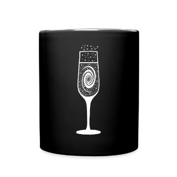 Verre, étoiles et galaxie - Mug uni - noir - Devant