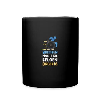 Rollstuhl Behinderung Handicap Rollstuhlfahrer - Tasse einfarbig - Schwarz - Vorne