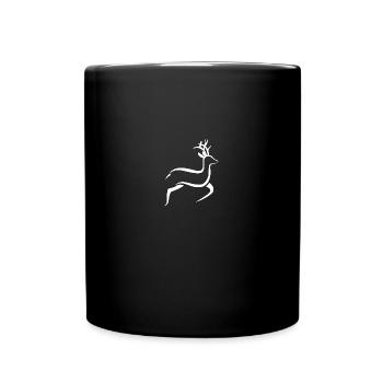 springender Hirsch - Tasse einfarbig - Schwarz - Vorne