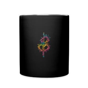 Flute player - Full Colour Mug - black - Front