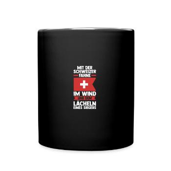Schweizer Schweiz - Tasse einfarbig - Schwarz - Vorne