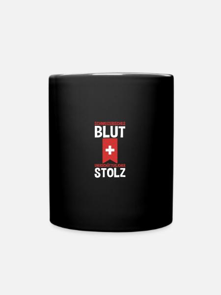 Schweizer Schweiz - Tasse einfarbig - Schwarz