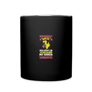 Dino Kita Les sortants commencent l'école Enfant qui commence l'école - Mug uni - noir - Devant