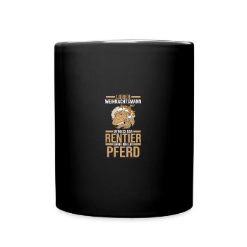 Père Noël Noël équitation cavalier chevaux - Mug uni - noir - Devant