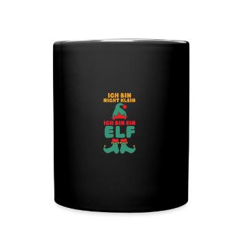 Weihnachtsmann Weihnachten Weihnachtsfest Elf - Tasse einfarbig - Schwarz - Vorne