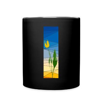 Tulip in cubic sundown - Full Colour Mug - black - Front