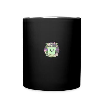Sweet Kawaii Bubble tea with Japanese script - Full Colour Mug - black - Front
