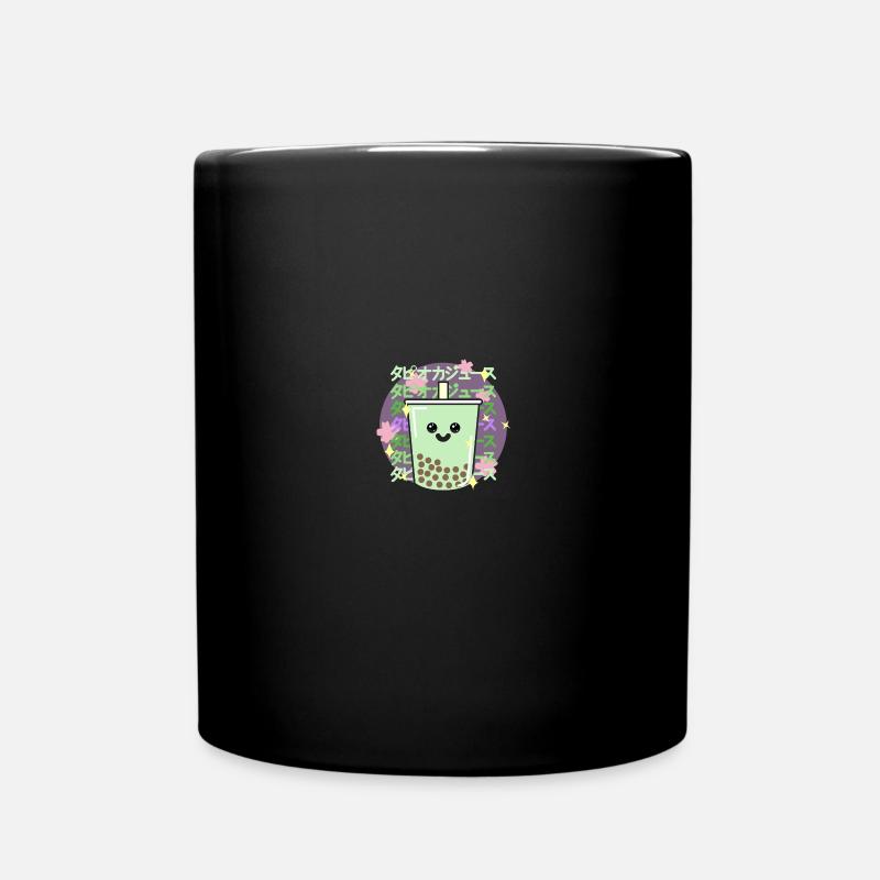 Süßer Kawaii Bubble tea mit Japanischer Schrift - Tasse einfarbig - Schwarz