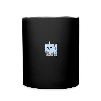 Sweet Kawaii Bubble tea with Japanese script - Full Colour Mug - black - Front