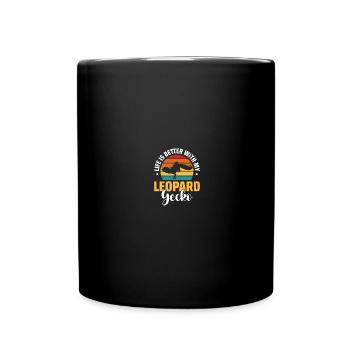Reptile Lizard Leopard Gecko - Full Colour Mug - black - Front