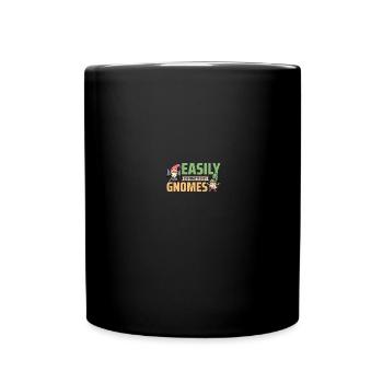 Gnomies Gardening Garden Gnome - Full Colour Mug - black - Front