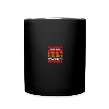 Gnomies Gardening Garden Gnome - Full Colour Mug - black - Front