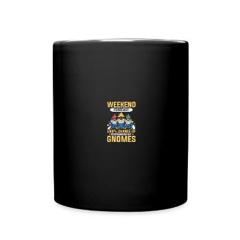 Gnomies Gardening Garden Gnome - Full Colour Mug - black - Front