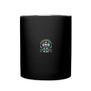 Gnomies Gardening Garden Gnome - Full Colour Mug - black - Front