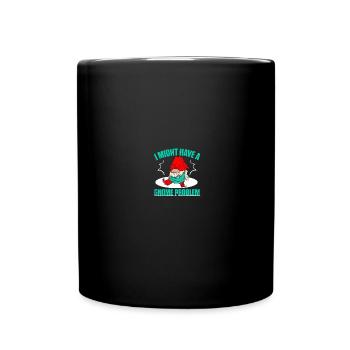 Gnomies Gardening Garden Gnome - Full Colour Mug - black - Front