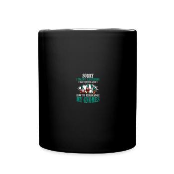 Gnomies Gardening Garden Gnome - Full Colour Mug - black - Front