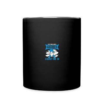Gnomies Gardening Garden Gnome - Full Colour Mug - black - Front