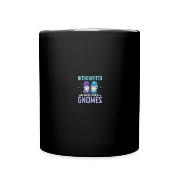 Gnomies Gardening Garden Gnome - Full Colour Mug - black - Front