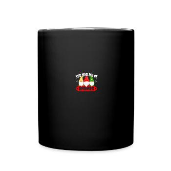 Gnomies Gardening Garden Gnome - Full Colour Mug - black - Front