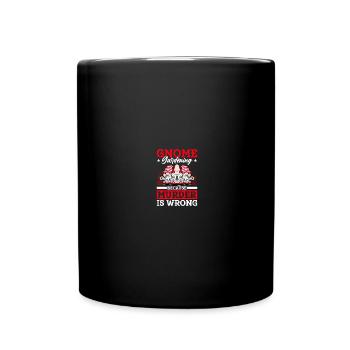 Gnomies Gardening Garden Gnome - Full Colour Mug - black - Front