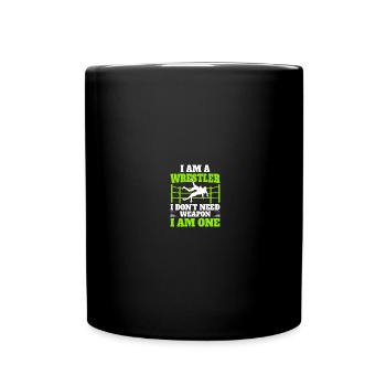 Wrestling Ringer - Tasse einfarbig - Schwarz - Vorne