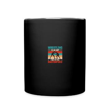 Wrestling Ringer - Tasse einfarbig - Schwarz - Vorne