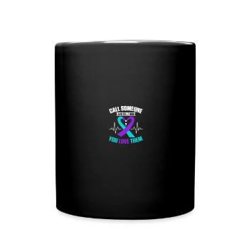 Sunflower Suicide Prevention Suicide Education - Full Colour Mug - black - Front