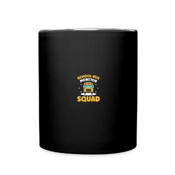 Schulbus-Monitor - Tasse einfarbig - Schwarz - Vorne
