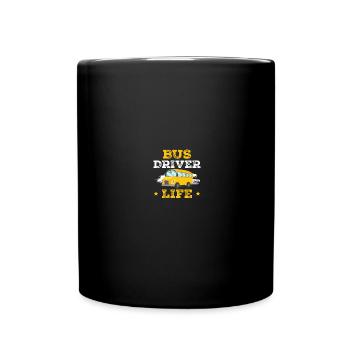 Busfahrer Schulbusfahrer - Tasse einfarbig - Schwarz - Vorne