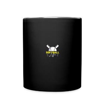 Baseball Softball Mama - Tasse einfarbig - Schwarz - Vorne