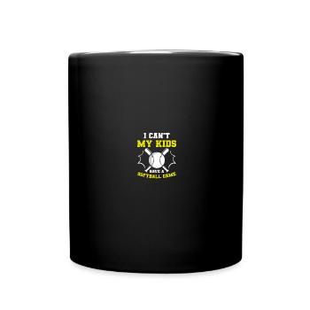 Baseball Softball Mama - Tasse einfarbig - Schwarz - Vorne