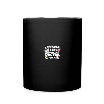 Silk Chicken a Day Silk Chicken Breeder Gift - Full Colour Mug - black - Front