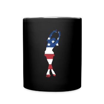 Sport Us Flag Figure Skating - Full Colour Mug - black - Front