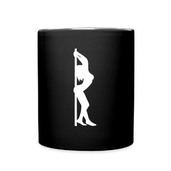 Pole Dance Silhouette Dancer Bar Dancing Woman - Full Colour Mug - black - Front
