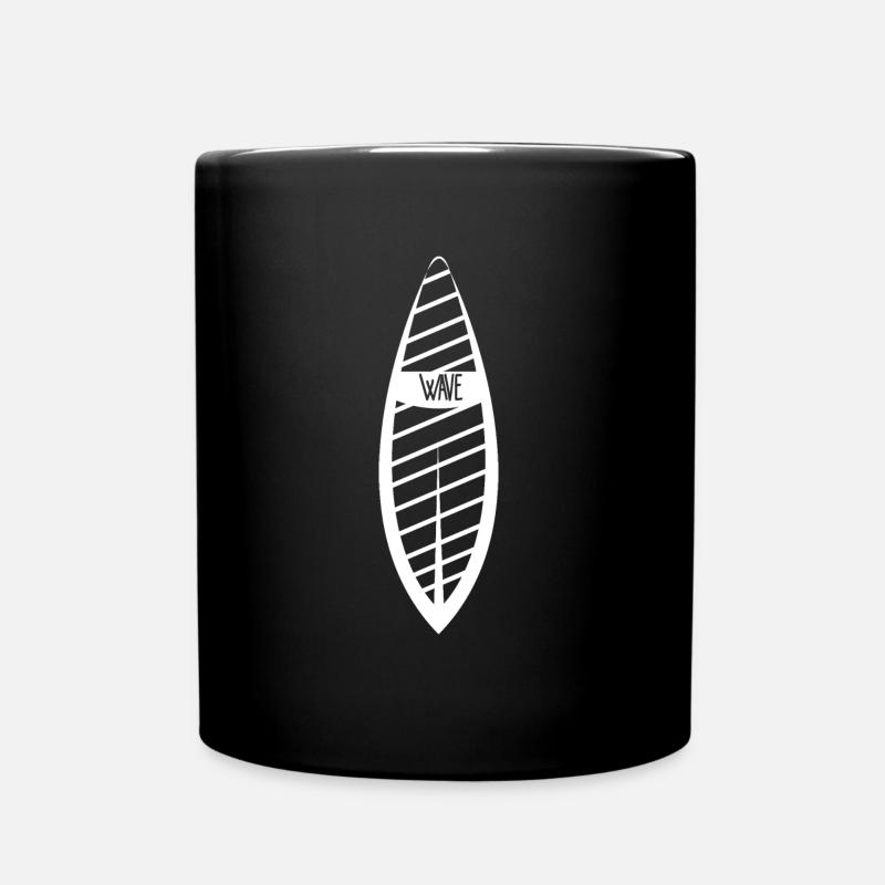 Surfboard Wave - Tasse einfarbig - Schwarz