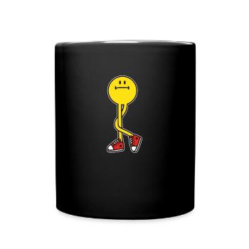 Muss Mal auf Toilette lustige Grafik Geschenk - Tasse einfarbig - Schwarz - Vorne